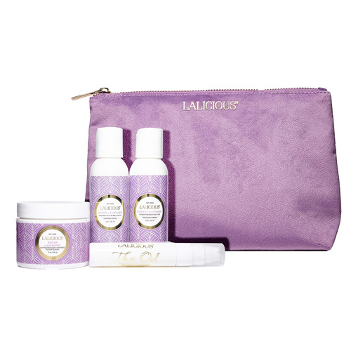 LaLicious Sugar Lavender Travel Kit on white background