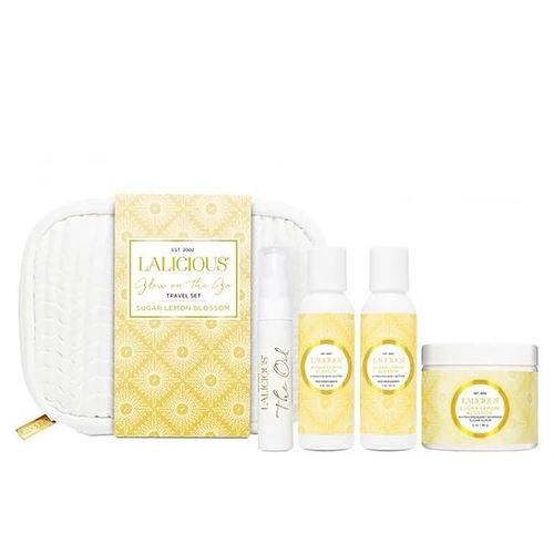 LaLicious Sugar Lemon Blosson Travel kit on white background