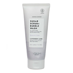Sugar Scrub and Bubble Wash Lavender Land on white background