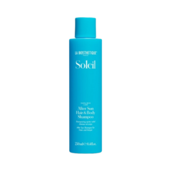 Sun Hair and Body Shampoo on white background