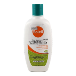 Sunscreen Lotion SPF 30 on white background