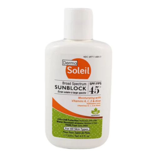 DermaMed Sunscreen Lotion SPF 45 on white background