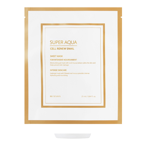 MISSHA Super Aqua Cell Renew Snail Hydro Gel Mask on white background