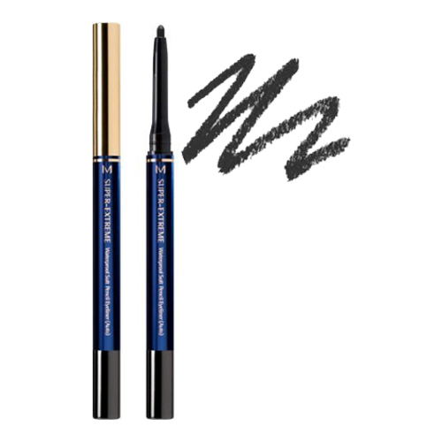 MISSHA Super Extreme Waterproof Soft Pencil Eyeliner Auto - Black on white background