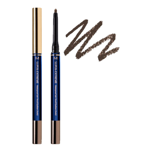 MISSHA Super Extreme Waterproof Soft Pencil Eyeliner Auto - Black on white background