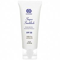 GlyDerm Super Sunblock SPF 30 on white background