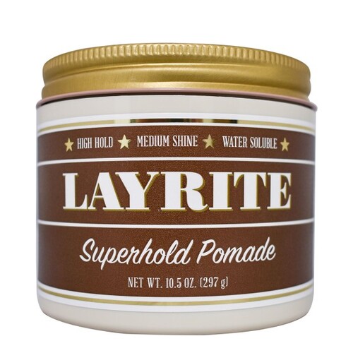 Layrite Superhold Pomade on white background