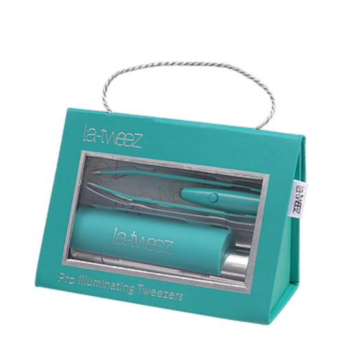 LaTweez Blue Pro Illuminating Tweezers with Lipstick Case and Triangle Box, 1 set