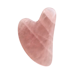 The Rose Quartz Gua Sha Facial Lifting Tool on white background