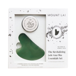 The Revitalizing Jade Gua Sha Essentials Set on white background