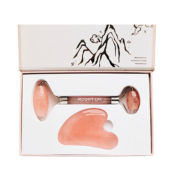 The Rose Quartz Facial Spa Set on white background