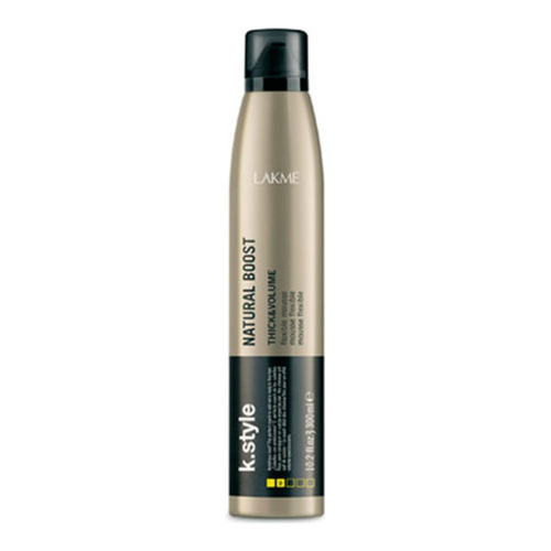 LAKME Thick and Volume Natural Boost Flexible Mousse, 300ml/10.14 fl oz LAKME Thick and Volume Natural Boost Flexible Mousse on white background