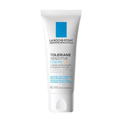 La Roche Posay Toleriane Sensitive UV SPF30 on white background