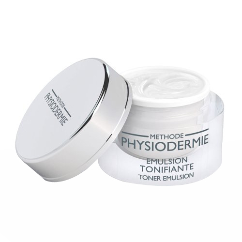 Physiodermie Toner Emulsion on white background