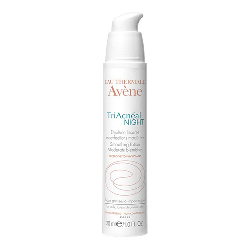 Avene TriAcneal NIGHT Smoothing Lotion on white background