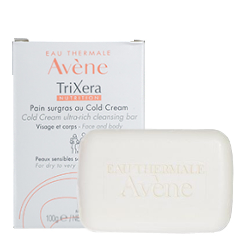 Avene TriXera Nutrition Cold Cream Ultra-Rich Cleansing Bar on white background