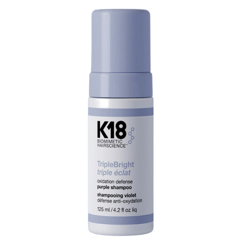 K18 TripleBright Oxidation Defense Purple Shampoo on white background