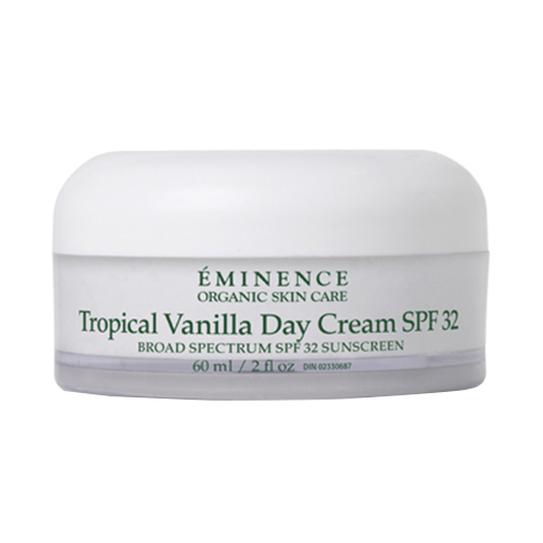 Eminence Organics Tropical Vanilla Sun Cream SPF 32 on white background