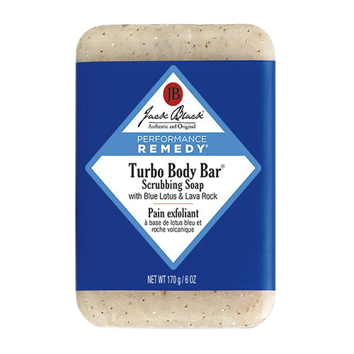Jack Black Turbo Body Bar Scrubbing Soap on white background