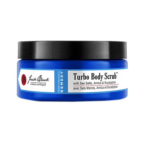 Jack Black Turbo Body Scrub on white background
