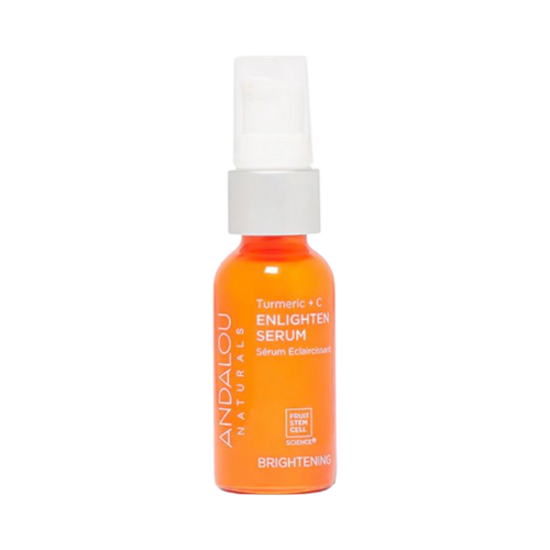 Andalou Naturals Turmeric + Vitamin C Enlighten Serum, 32ml/1.08 fl oz Andalou Naturals Turmeric + Vitamin C Enlighten Serum on white background