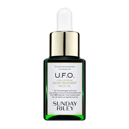 Sunday Riley UFO Ultra-Clarifying Face Oil on white background