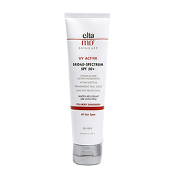UV Active Broad-Spectrum SPF 50+ on white background