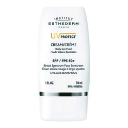 UV Protect SPF 50 on white background