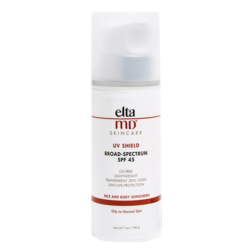 EltaMD UV Shield/Defense Broad-Spectrum SPF 45 - Pump on white background