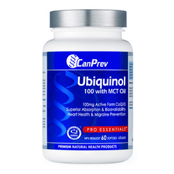 Ubiquinol 60 Softgels on white background
