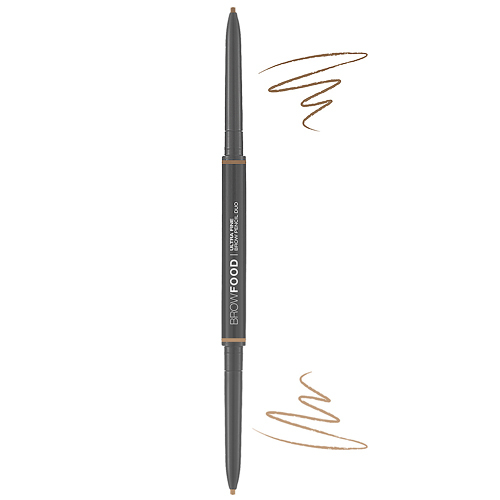 Lashfood Ultra Fine Brow Pencil Duo - Brunette on white background