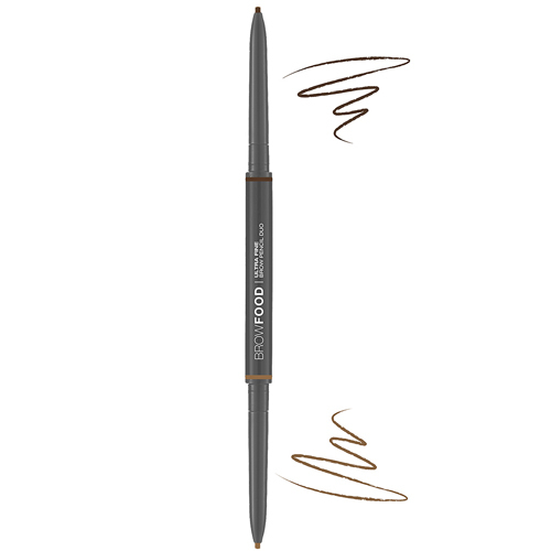 Lashfood Ultra Fine Brow Pencil Duo - Brunette on white background