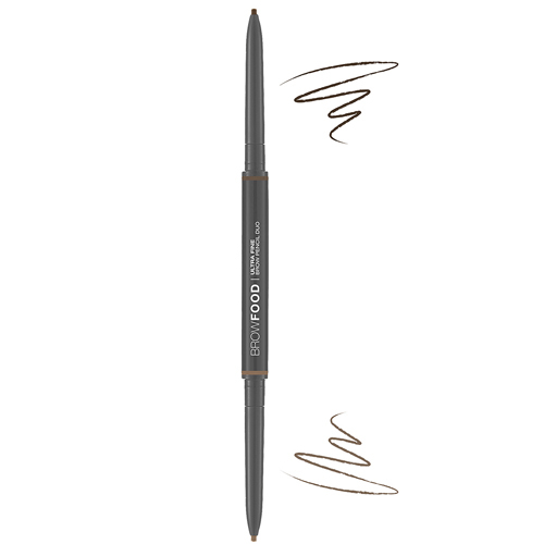 Lashfood Ultra Fine Brow Pencil Duo - Brunette on white background