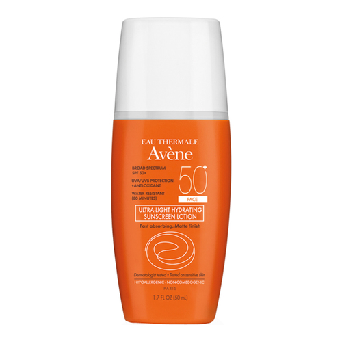 Avene Ultra-Light Hydrating Sunscreen Lotion SPF 50+ Face on white background