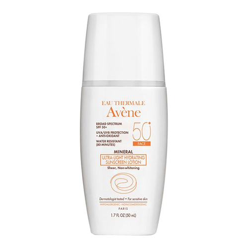 Avene Mineral Ultra-Light Hydrating Sunscreen Lotion SPF 50+ (Face) on white background