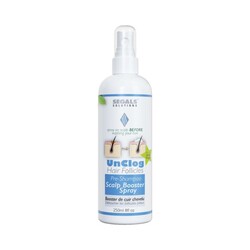 Unclog Pre-Shampoo Scalp Booster Spray on white background