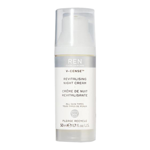 Ren V-Cense Revitalising Night Cream on white background