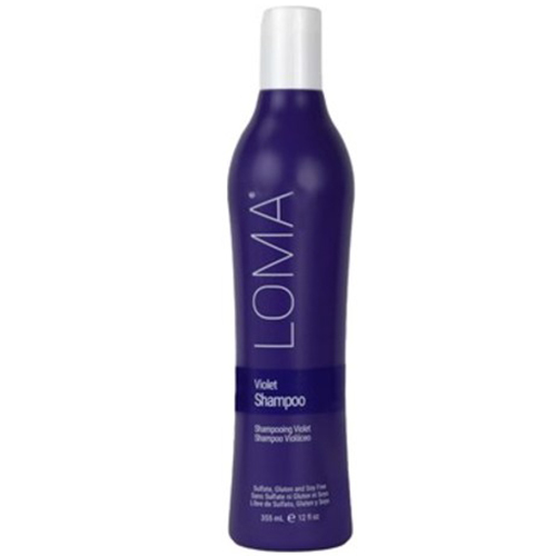 Loma Organics Violet Shampoo on white background