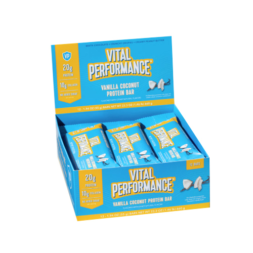 Vital Proteins Vital Performance Protein Bar - Vanilla Coconut on white background