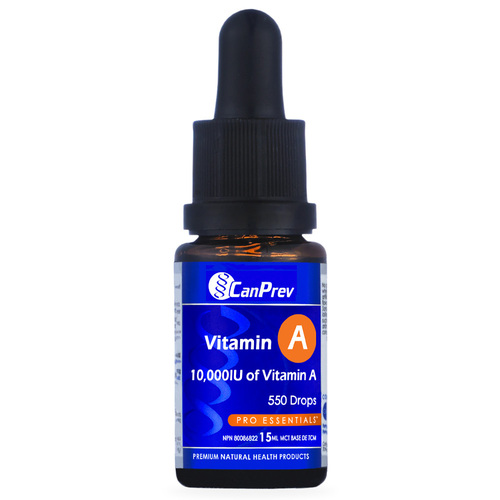 CanPrev Vitamin A Drops on white background