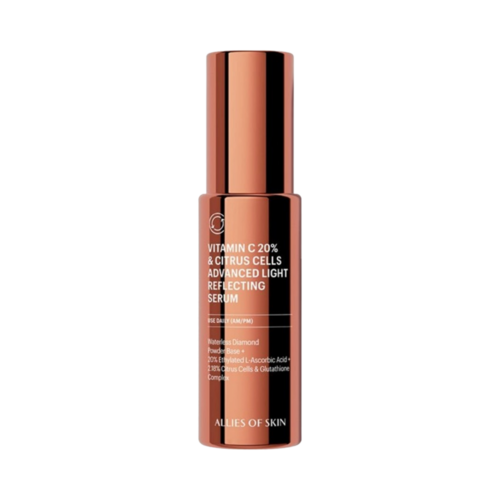 Allies of Skin 20% Vitamin C Brighten + Firm Serum on white background