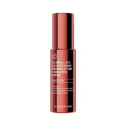 Vitamin C 35% and Glutathione Advanced Firm + Brighten Serum on white background