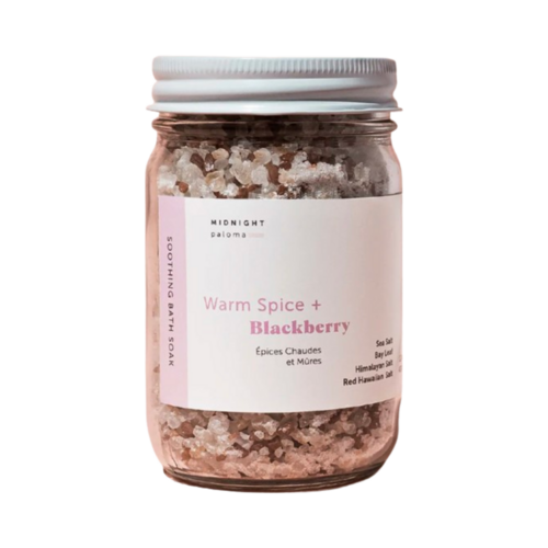 Midnight Paloma Warm Spice + Blackberry Soothing Bath Soak on white background