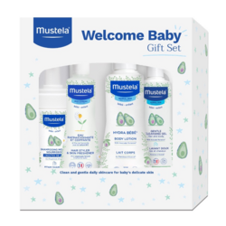 Welcome Baby Gift Set on white background