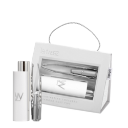 White Pro Illuminating Tweezers and Mirrored Carry Case With Diamond Dust Tips