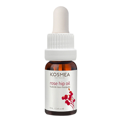 Whole Fruit Rose Hip Oil on white background