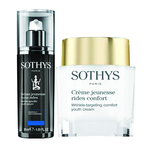 Sothys Wrinkle-Targeting Comfort Youth Cream + Wrinkle Specific Youth Serum Duo on white background