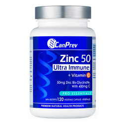 Zinc 50 Ultra Immune + Vitamin C on white background