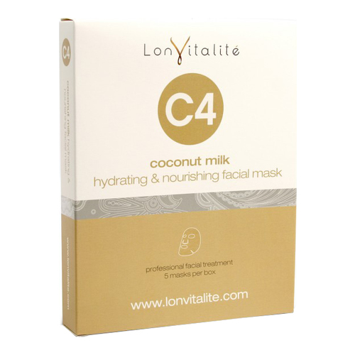 Lonvitalite C4 - Coconut Milk Hydrating and Nourishing Mask 1 Box, 5 pieces