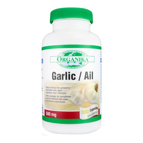 Organika Garlic on white background